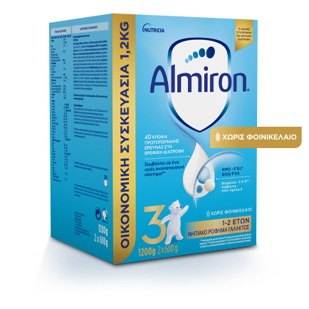 NUTRICIA Almiron 3 Νηπιακό Ρόφημα Γάλακτος 1-2 Ετών σε σκόνη χωρίς  φοινικέλαιο 1200gr